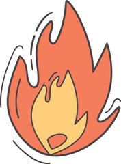 Fototapeta premium Orange and yellow flames with dark outlines fire heat