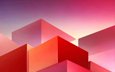Fototapeta premium Abstract geometric shapes with gradient colors in modern design
