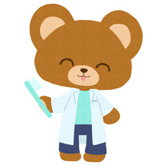 ハブラシを持ったクマのイラスト