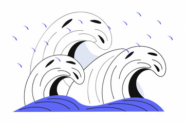 abstract hand drawn waves