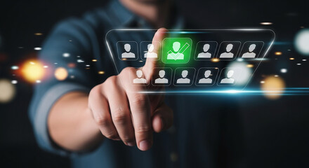 Hiring Solution Selecting Ideal Candidate Recruiting Talent Search Manpower Modern HR Technology in Business Management