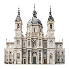 Obraz premium Architectural Majesty: A grand, imposing cathedral stands as a testament to human ingenuity and artistic vision. Its intricately designed facade captures the eye.