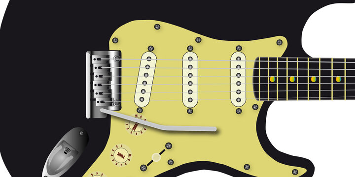 Black Guitar Wide Screen Background