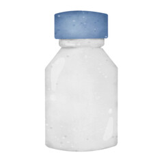 bottle glass of water cartoon watercolor 