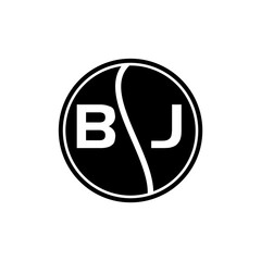  BJ creative circle letter logo concept. BJ letter design.