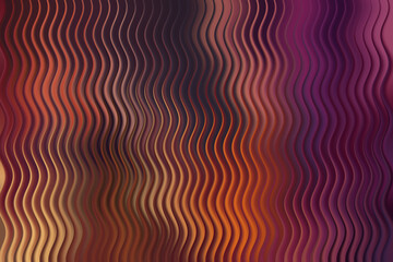 Illustration of abstract wavy pattern with warm gradient of orange and purple