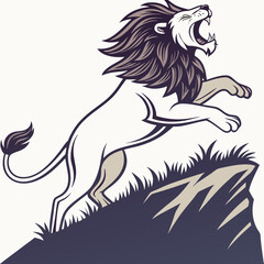 Majestic Lion Roaring on a Rocky Outcrop majestic lion roaring