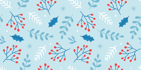 Fototapeta premium Seamless vector Christmas New Year pattern.