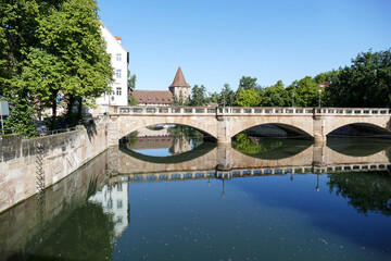 bridge over the river in Nurnberg, Germany