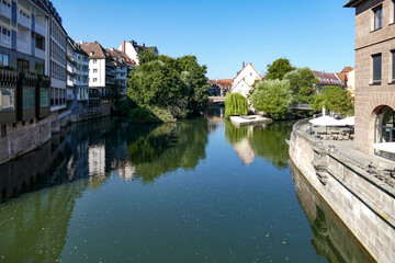 Canal in old town of Nurnberg, Germany