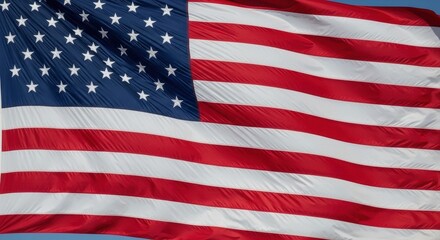 Obraz premium Majestic Stars and Stripes National Flag of the United States of America Waving Proudly in the Sky