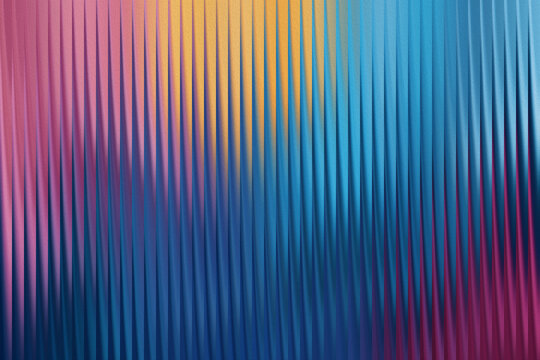 Abstract vertical ribbed background with vibrant pink, yellow, and blue gradient colors