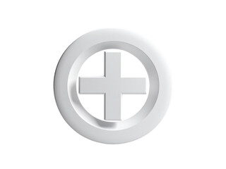 Fototapeta premium silver cross isolated on white