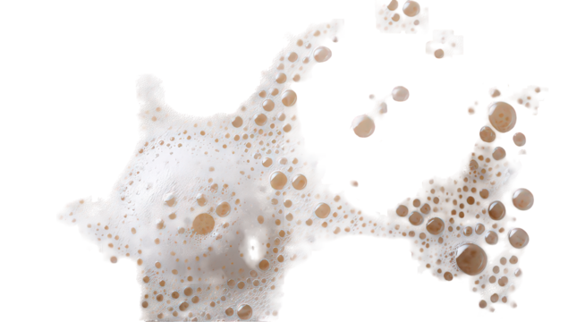 Abstract Beige Foam Splash on Black Background