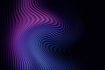 Illustration of abstract swirling lines with purple and blue gradient lighting