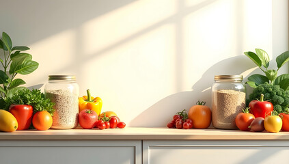 Fresh Organic Vegetables on Kitchen Table