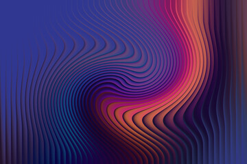 Illustration of abstract swirling lines with vibrant gradient colors
