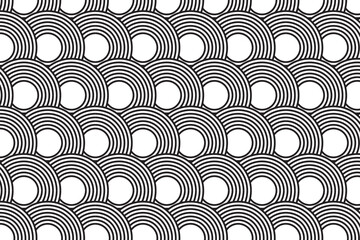 Seamless Japanese Seigaiha ocean waves vector pattern, traditional asian geometric background.