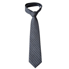 Elegant gray necktie isolated on transparent background, a classic accessory for formal wear and professional attire