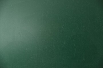Blank green chalkboard as background, closeup view