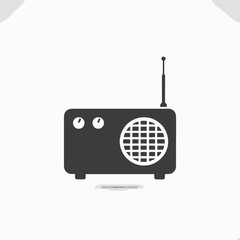  radio icon white background .generative ai