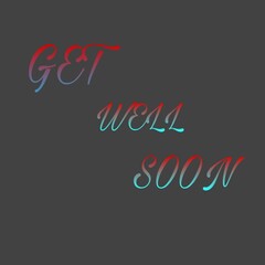 GET well soon text isolated on white background 