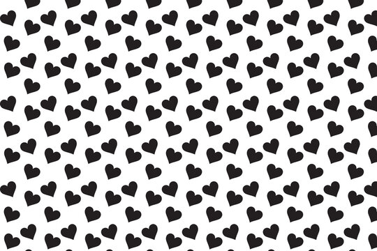 romantic pattern with small black hearts