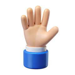 Obraz premium 3d rendered open hand symbol for communication and greeting isolated on transparent background