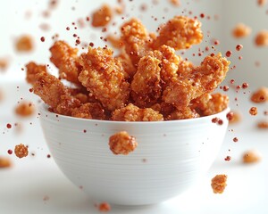 Crispy treats in a white bowl