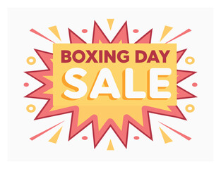 Boxing day sale advertisement banner template with colorful explosion background vector