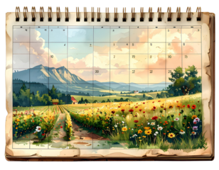 Calendar page, PNG