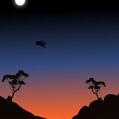Natural Landscape silhouette