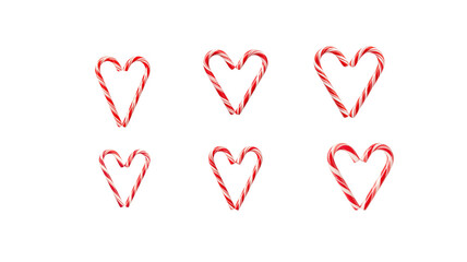 Candy canes heart shape on transparent background png
