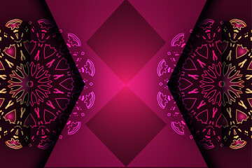 Symmetrical golden crown design with floral ornaments and circular mandala decorative style