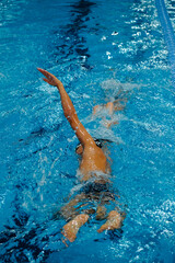 Professional Swimming Action in Water