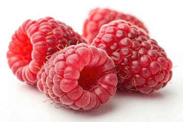 Fresh Raspberries Displayed on a White Background for Culinary Use
