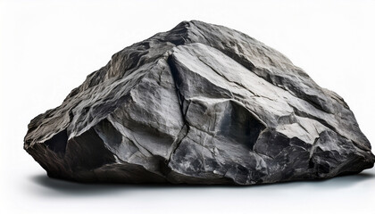 Large Grey Rock Isolated On White Background