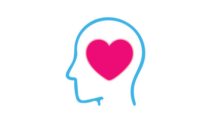 Human Skull with Pink Heart, Creative Vector Design, Symbolic Illustration Element, Unique Concept Graphic, Artistic Icon Design