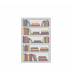  bookcase icon white background .generative ai