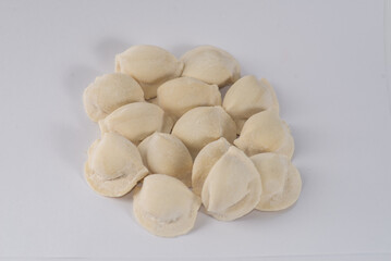 Frozen dumplings semi-finished product piled up