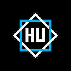  HU creative circle letter logo concept. HU letter design.
