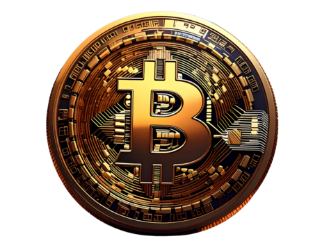 Cryptocurrency bitcoin coin, PNG