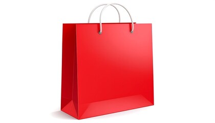 Red shopping bag mockup