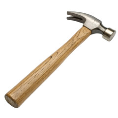 A claw hammer with a wood handle isolated on white background