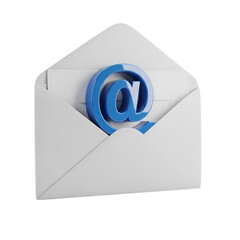 Email Marketing: 3D Render of Envelope with At Symbol