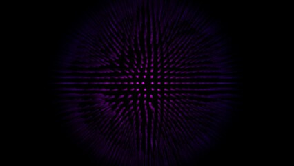 Purple glowing dots radiating from center on black background abstract blur