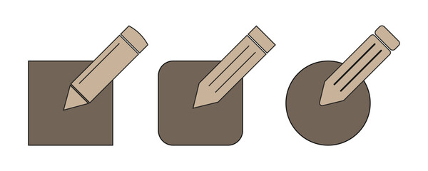 Edit pen icon, create modify pen sign button, Pencil icon, sign up icon. editing text file document icons vector