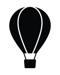 Simple black silhouette of a hot air balloon