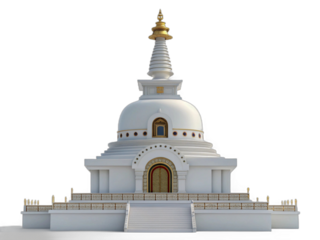 Buddhist stupa isolated on transparent background illustration