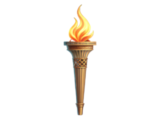 Burning torch isolated on transparent background illustration